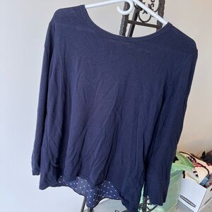 LOFT Dark Blue Long Sleeve Top